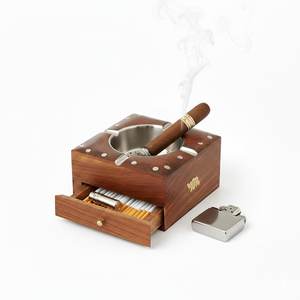 Cenicero de Madera con Cajón para Cigarrillos, Cenicero Decorativo de Madera para Mesa, para Hogar, Oficina, Bar, Restaurante - Product Image 5