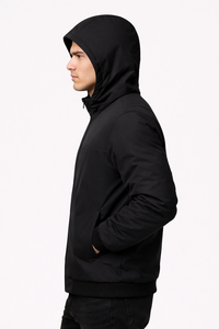 Blouson bomber à capuche Black Core – Confort élégant et minimaliste pour toutes les saisons avec chaleur isolante de qualité supérieure - Product Image 2