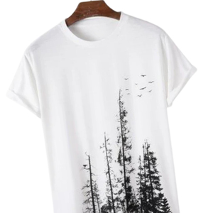 Men's Short Sleeve O-Neck T-<b>Shirt</b> White <b>100</b>% <b>Polyester</b> Jersey Casual Regular Fit Breathable Digital Print Washed Quick Dry - Product Image 4