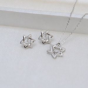 Collar con Colgante de Estrella Hexagrama de Plata S925, Juego de Perlas DIY, Accesorios para Mujer, Soporte Vacío, Estilo Tide 1375, Conjuntos de Joyería Fina - Product Image 2