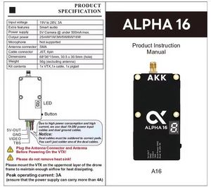 AKK 5.8GHz 16W Video Transmission <b>Module</b> Alpha16 High Power Ultra Long Range Stable Signal Output with <b>RF</b> Chip - Product Image 5