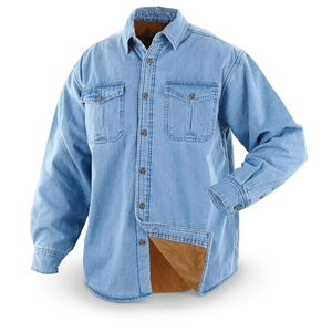 Chemise en jean pour homme à manches longues, décontractée, boutonnée, col classique, poche poitrine, tissu en jean doux et durable, coupe classique, pour tous les jours - Product Image 3