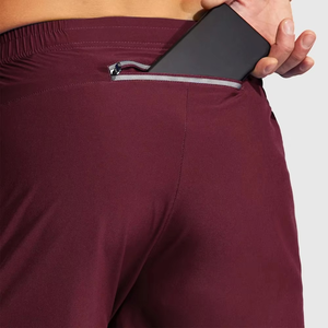 Pantalones Cortos Deportivos para Hombre, de Color Sólido, Secado Rápido, Cintura Media Elástica, Estilo Deportivo, 100% Poliéster, Tejido de Punto - Product Image 5