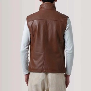 Chaleco de cuero para hombre, estilo casual, sin mangas, para club de motociclistas, personalizable, en oferta, el mejor chaleco de cuero para motociclistas. - Product Image 4