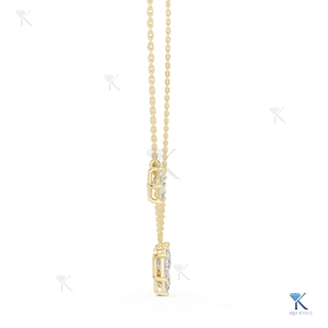 Conjunto de Joyas de Diamantes Cultivados en Laboratorio, Colgante de Racimo Princesa en Forma de Cometa, Oro Sólido de 14K y 18K, Joyería Fina Asimétrica para Mujer, Venta al por Mayor de Fábrica - Product Image 6