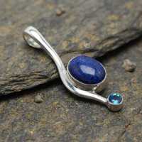 Bague de fiançailles et de mariage minimaliste en argent sterling 925 avec pierre précieuse ovale en lapis-lazuli naturel et quartz bleu pour femme, vente en gros