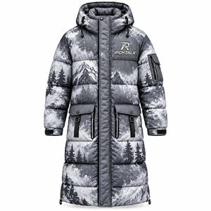 <b>Men's</b> <b>Long</b> Hooded <b>Puffer</b> Jacket Winter Windproof Thick Polyester Print Sporty Style with Zipper Closure - Product Image 3
