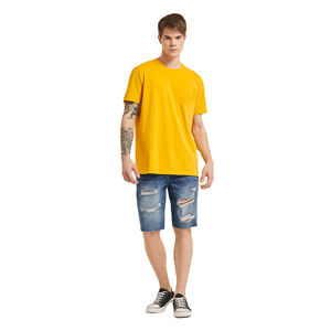 Camiseta de Manga Corta para Hombre, Corte Regular, Elástica, Anti-Pilling, 100% Algodón, Cuello Redondo, Estilo Urbano, Estampado Sólido, Transpirable - Product Image 4