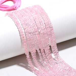 Cuentas redondas lisas de cuarzo rosa natural de 5 mm, hilo de cuentas de cuarzo rosa sueltas para pulsera, collar, precio de fabricante - Product Image 4