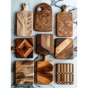 Planche à découper en bois d'acacia indien écologique de qualité supérieure RR ENTERPRISES, élégante et durable pour couper les légumes, les fruits et les aliments - Product Image 1