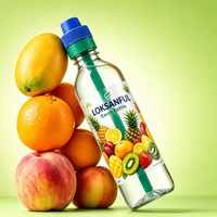 Bouteille d'eau réutilisable OEM style gourde avec capsules aromatisées et paille parfumée, capsules d'arôme de fruits sans BPA – Idéal comme cadeau