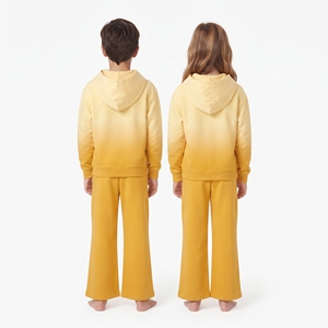 Conjunto Deportivo Sublimado en Contraste de Color para Niños y Niñas, Sudadera con Capucha y Pantalones Anchos, Ropa Deportiva, Conjunto a Juego, Venta al Por Mayor - Product Image 6