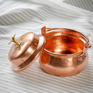 Hammered Copper Soup <b>Pot</b> with <b>Lid</b> Double Handle Vintage Design Heat Resistant Amazingly Crafted By KRAFT WORLD - Product Image 5