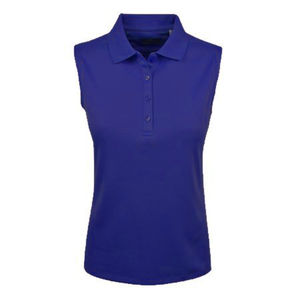 Polo sin mangas de nuevo diseño de color verde, Polo de mujer de calidad premium, Polo sólido con logotipo bordado para mujer de BD - Product Image 4