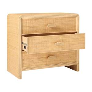 Kids Rattan 3 Drawers Dresser Children Furniture Nursery Room Rattan Chest Storage Factory Price <b>Cheap</b> High Quality Hot Sale - Product Image 1