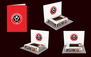 <b>Sheffield</b> United FC 3D Pop-Up Stadium Greeting Card Digital <b>Printing</b> Gloss Lamination Rectangle Shape - Product Image 4