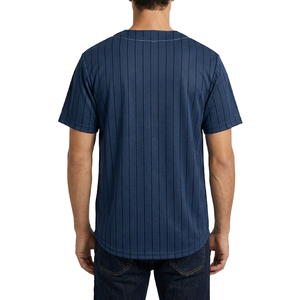 Camiseta de Béisbol a Rayas Moderna, Manga Corta, Cierre de Botones Delanteros, Corte Regular, Ropa Deportiva al Por Mayor, 100% Poliéster - Product Image 6