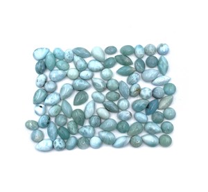 Lote de gemas sueltas de larimar natural en forma de cabujón, de 4-9 mm, para la elaboración de joyería artesanal. - Product Image 2