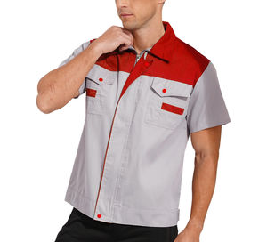 Chemises de travail à manches courtes pour hommes, uniformes industriels avec broderie et impression, options de logo personnalisé - Product Image 3