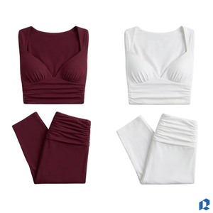 Women Long Sleeve Square Neck Ruched 2 Piece Shorts <b>Set</b> Solid Color Knitted Breathable <b>Sexy</b> Club Wear All Seasons Skinny Fit - Product Image 6