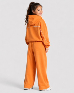 Pantalon de jogging décontracté surdimensionné pour fille, motif citrouille contrastant, en molleton respirant de qualité supérieure - Product Image 5