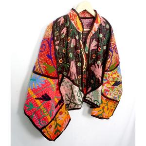 New Designer Casual Wear Outfit Fashion Cotton kantha <b>jacket</b> Designer Long Sleeve Handmade Kantha <b>Jacket</b> With <b>mandarin</b> <b>collar</b> - Product Image 5