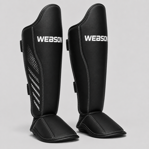 Webson ที่ป้องกันขาหนัง PU สีดำพร้อมโลโก้การเย็บสีขาวและการถ่ายเทความร้อนสำหรับผู้ใหญ่ - Product Image 4
