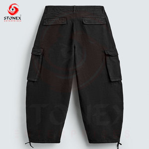 Wholesale Custom Men's <b>Black</b> Casual Mid Quick Dry Breathable Multi-Pocket Cotton Streetwear Tactical Workwear Baggy Cargo <b>Pants</b> - Product Image 4