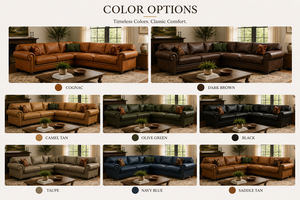 Sofá Esquinero de Cuero Estilo Chesterfield Tradicional con Comodidad Premium para Muebles de Sala de Estar - Product Image 5
