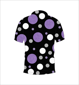 Camisa Polo para Hombre, Negra, Morada y Blanca con Puntos, Sublimación Personalizada, Manga Corta, Verano, Casual, Transpirable, Ligera, para Golf - Product Image 5