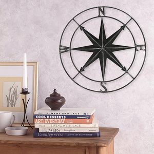 Boussole Nautique Vintage Murale en Métal, Rose de Vaneuse Décorative, Art Mural Rustique pour Décoration de Maison de Style Côtier - Product Image 4