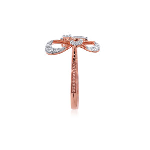 Anillo de Lujo Chapado en Oro Rosa de 18K con Circonita Cúbica de Corte Pera y Diseño Abierto para Mujer, Elegante y Ajustable, para Boda o Compromiso - Product Image 5