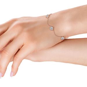 สร้อยข้อมือแบบห้อยประดับเพชรทรงกลม 1.20 กะรัต ผลิตในห้องปฏิบัติการ สีโรสโกลด์ - Product Image 1