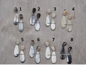 Pendientes de aro de lágrima de cuerno de búfalo natural hechos a mano ligeros ecológicos estilo Tribal joyería de moda para mujeres - Product Image 4