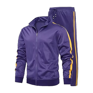 Ensemble de survêtement sportif pour homme Tombola, rouge, avec fermeture éclair intégrale, col à capuche, couleur unie, style sportif, respirant, polyester/nylon, léger - Product Image 2