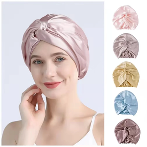 100 Bonnets Turban en Soie de Mûrier pour Femmes, Bonnets de Nuit Torsadés en Soie Pure, Bonnets de Nuit pour Cheveux Bouclés, Foulards pour Cheveux - Product Image 2