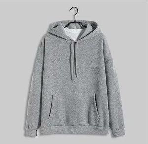 Sudadera con Capucha Negra para Hombre, Corte Regular, Algodón French Terry, Informal, con Bolsillo, para Otoño - Product Image 4