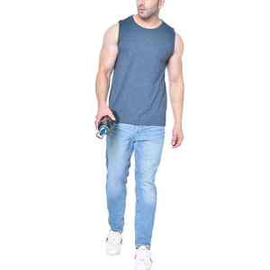 <b>Mens</b> Summer Tank Top Soft Cotton Knit Sleeveless Sports Shirt <b>Gym</b> Workout Fitness <b>Vest</b> Casual Streetwear Custom Print Logo OEM - Product Image 5