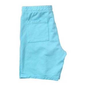 Shorts décontractés pour hommes en toile bleu clair, écologiques, taille mi-haute, couleur unie, tricotés et respirants - Product Image 4