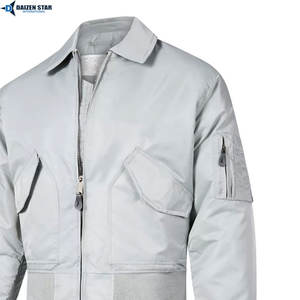 Blouson Bomber Unisexe en Toile de Qualité Supérieure, Léger, Teint Uni, Fabriqué Professionnellement, Couleur Unie, Fermeture Éclair Intégrale, Hiver - Product Image 2