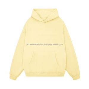 350gsm ropa de hombre de algodón de color sólido con capucha suéter con capucha de gran tamaño para la ropa de invierno de los hombres - Product Image 4