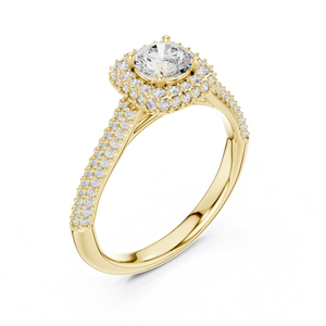 แหวนแต่งงานเพชรทรงกลมเพาะเลี้ยงในห้องปฏิบัติการทองคำขาว 14K สำหรับผู้หญิง |   เพชรที่เพิ่งเพาะเลี้ยง - Product Image 5