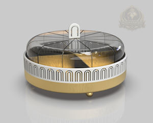 ฐานวางเค้กทรงกลมสแตนเลสและแก้ว เป็นมิตรกับสิ่งแวดล้อม ล้างด้วยมือเท่านั้น ฐานวางเค้ก ฐานวางขนมหวาน ฐานเสิร์ฟสำหรับเดือนรอมฎอน - Product Image 1