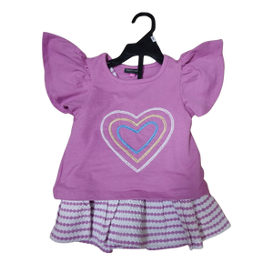 Vestido de verano a rayas azules y blancas para niñas pequeñas con tirantes ajustables - Product Image 1