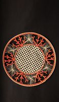 Napperon de table de luxe en fibre de palmier Iraca tressée à la main, orange corail, style nautique, durable, pour dîner en bord de mer ou en station balnéaire