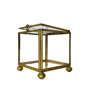 Gold Glass Jewelry <b>Box</b> Vintage Glass <b>Keepsake</b> <b>Box</b> Square Brass Glass Trinket <b>Box</b> Glass Terrarium for Home Decor Gift Display - Product Image 1