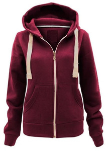 Sweat-shirt à capuche zippé violet, couleur unie, en polaire, décontracté, pour l'automne, avec poche avant, coupe classique, unisexe - Product Image 3