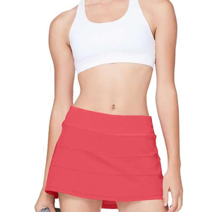 <b>Women's</b> Orange Fitted Tennis Skirt Elastic Waist Quick Dry Solid Color Sport Wear Summer Apparel Tennis Volleyball Court Sports - Product Image 6