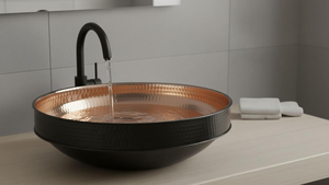 Lavabo en cuivre fait main, lavabo de salle de bain marocain, lavabo décoratif en cuivre, lavabo artisanal en métal pour salle de bain - Product Image 2