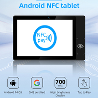 Tablette Android 14 NFC économique avec fonction de paiement sans contact, écran tactile 10 pouces et technologie NFC pour les dons